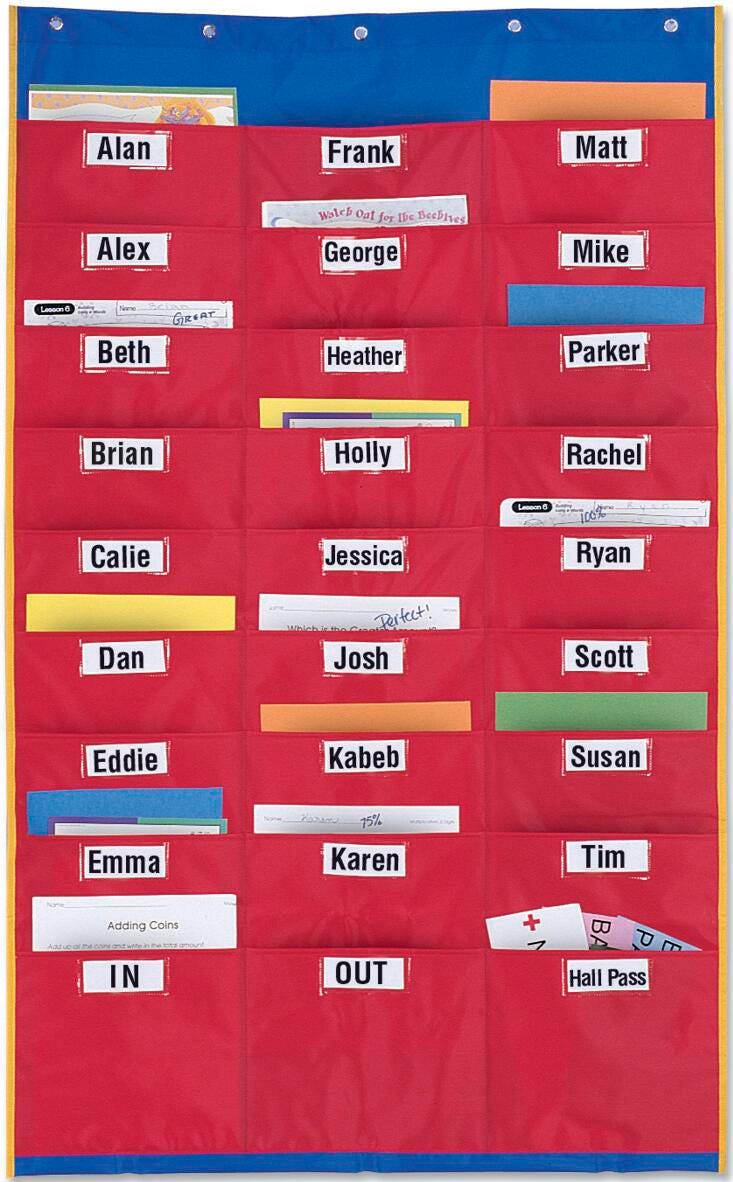 Learning Resources Organization Station Pocket Chart, 45 x 28-1/2 Inches 334696